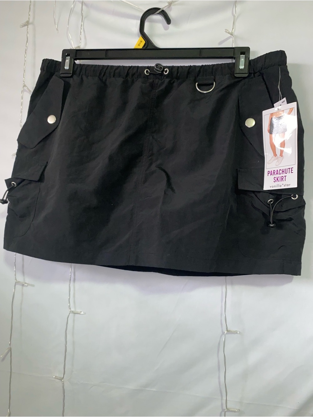 Vanilla Star Black Parachute Skort with Cargo Pockets